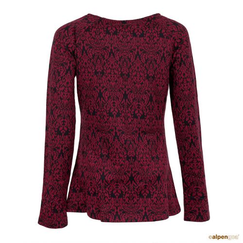 Jacquard Shirt mit langem Arm in Rot Rückseite